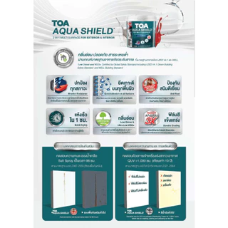 TOA Aqua Shield สีเคลือบ 2in1 ขนาด 3L ผสมรองพื้นในตัว แห้งไว ทาได้ทุกพื้นผิว เหล็ก กระเบื้อง กระจก สีตามสั่ง