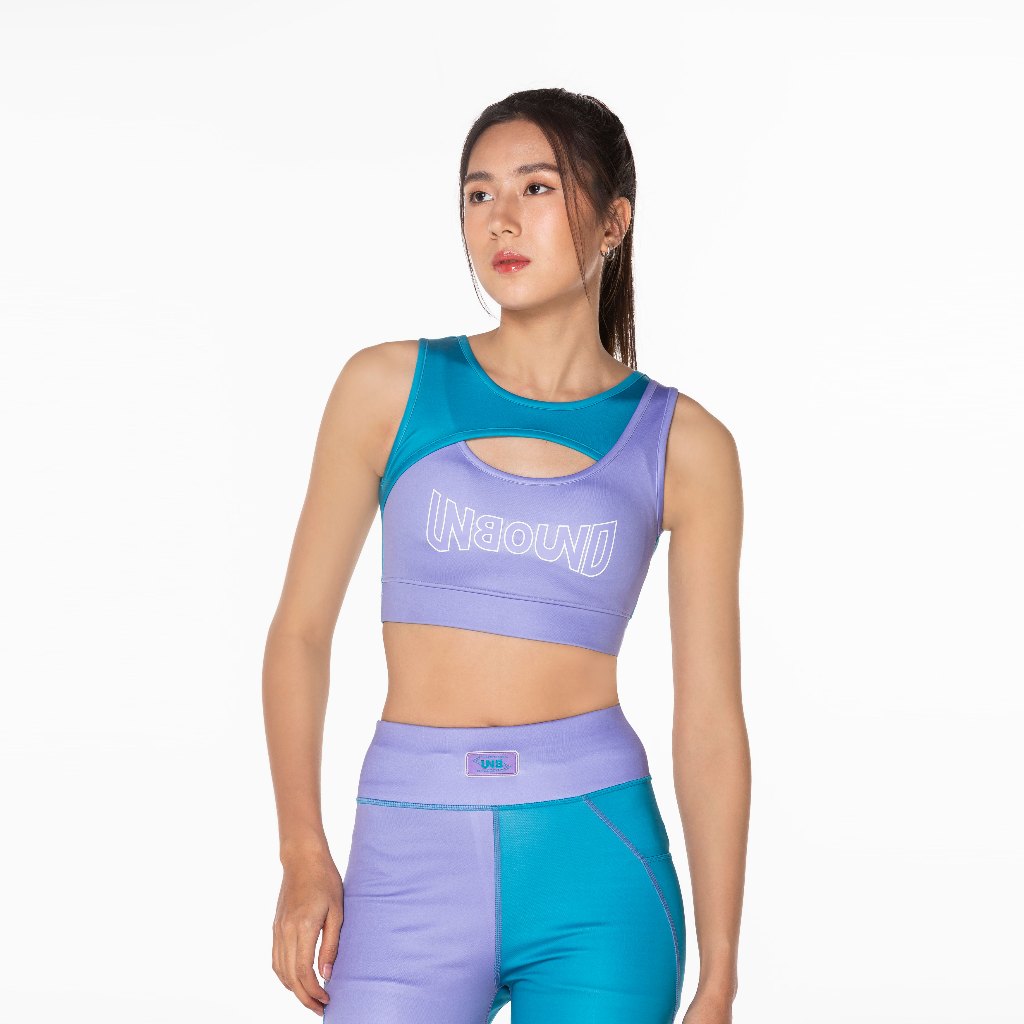 VIEW POINT SPORTS BRA-GREEN GARDEN+PURPLE ROSE สปอร์ตบราสีเขียว - สีม่วง