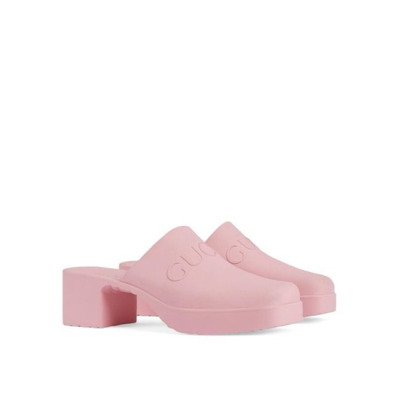 New Gucci rubber slip-on sandals สี ชมพู ของแท้ ออกช้อปไทย