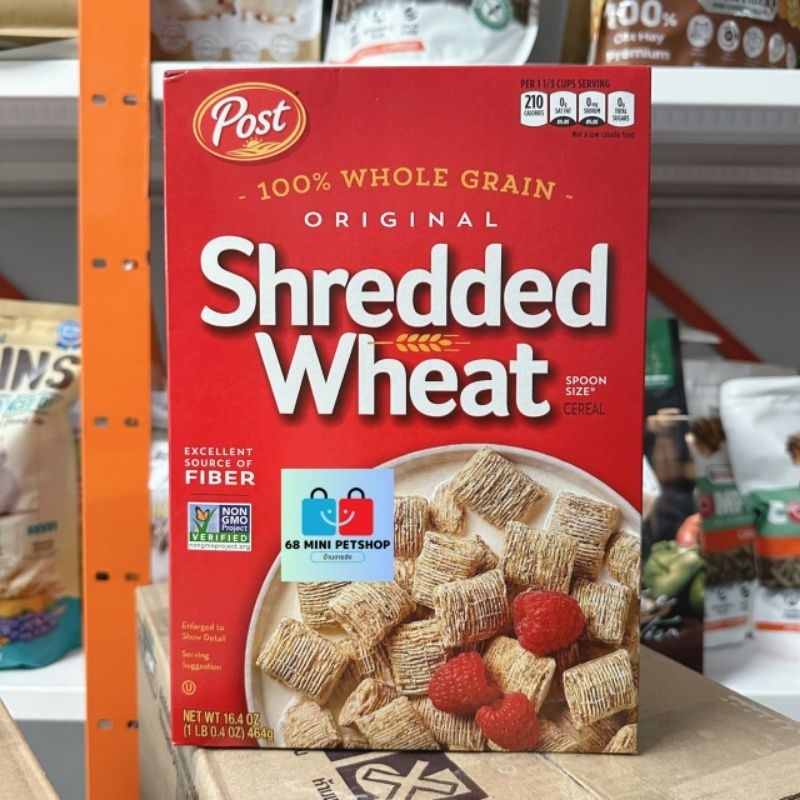 ยกกล่อง✅️ Shredded Wheat ข้าวสาลีอบกรอบ ซีเรียลกล่องแดง ขนมแพรี่ด็อก หนูแฮมสเตอร์ กระต่าย