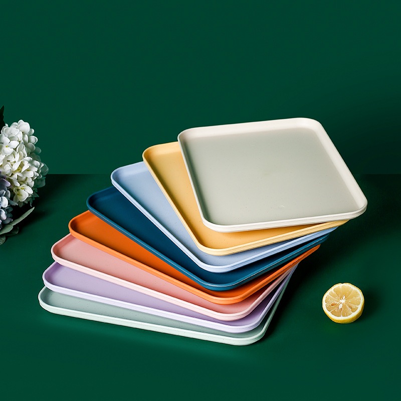 HOMEBERG ถาดใส่อาหาร ถาดใส่ขนม ถาดเสริฟ 1ชิ้นเลือกสีวัสดุพลาสติกใช้เสิร์ฟอาหารมีสามขนาด - รูปที่ 6