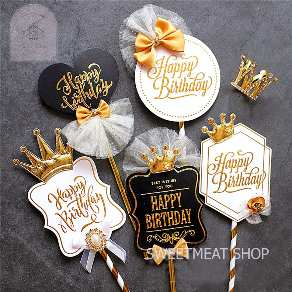 ป้ายปักเค้กตกแต่งเค้ก ป้ายhappy birthday ป้ายมินิมอล ป้ายตกแต่งเค้ก แต่งเค้ก 1720 1721 1722 1723