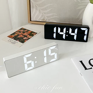 นาฬิกา3in1มินิมอล สไตล์เกาหลี นาฬิกาบอกอุณหภูมิ นาฬิกาปลุก ins clock USB และใส่แบตเตอรี่ได้