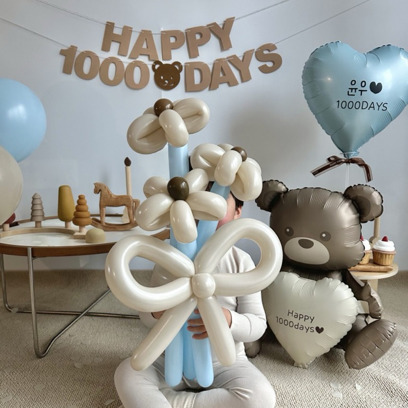 ลูกโป่งไส้เป็ด ดอกไม้100ชิ้น 260 ลูกโป่งยาง ลูกโป่งบิด โทนสีพาสเทล