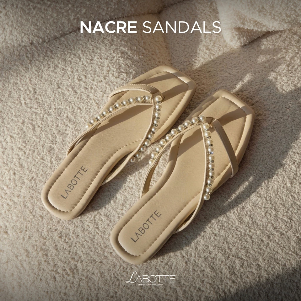 Nacre Sandals - Labotte.bkk รองเท้าแตะ รองเท้าแฟชั่น ใส่สบาย (8430-14)