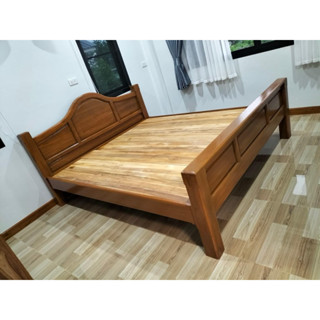 เตียงเต้าขาตรงไม้สักทอง((ส่งฟรีภาคใต้มีค่าจัดส่ง))