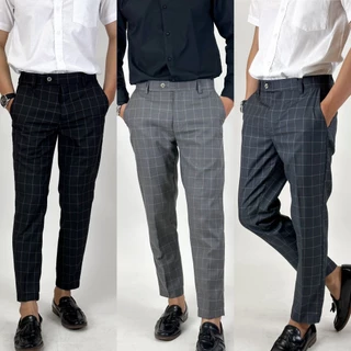 กางเกงสแล็คขาเต่อ CN Check pants ลายตาราง