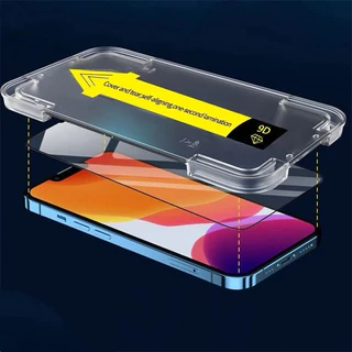ติดง่าย ฟิล์มกระจกใสHD เต็มจอขอบดำ for iPhone 11 16 15 14 12 13 17 Pro Max 15 12 17 Pro XS 7 8 Plusไอโฟน 11 15 14 13 XR