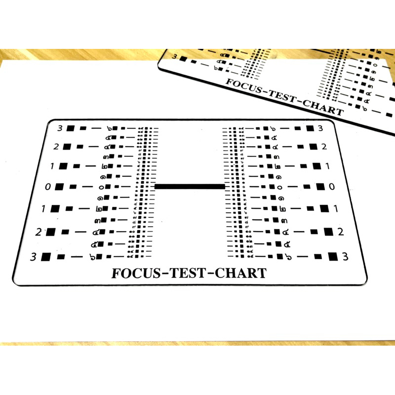 แผ่นเทสโฟกัสเลนส์กล้อง เอาไว้เช็ค Back Focus / Front Focus ของเลนส์