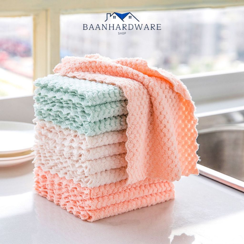 BAANHARDWARE ผ้าทำความสะอาดผ้าเช็ดโต๊ะ เช็ดจาน เช็ดมือ อเนกประสงค์ SB-U024