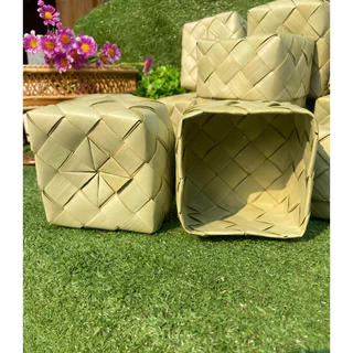 กล่องข้าวใบตาล กระติ๊บข้าวนึ่ง 8x8 ซม.พร้อมส่ง ร้านอาหาร