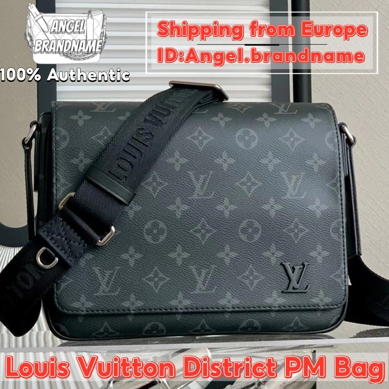 👜หลุยส์วิตตอง Louis Vuitton District PM Messenger bag กระเป๋าสะพายสำหรับผู้ชาย