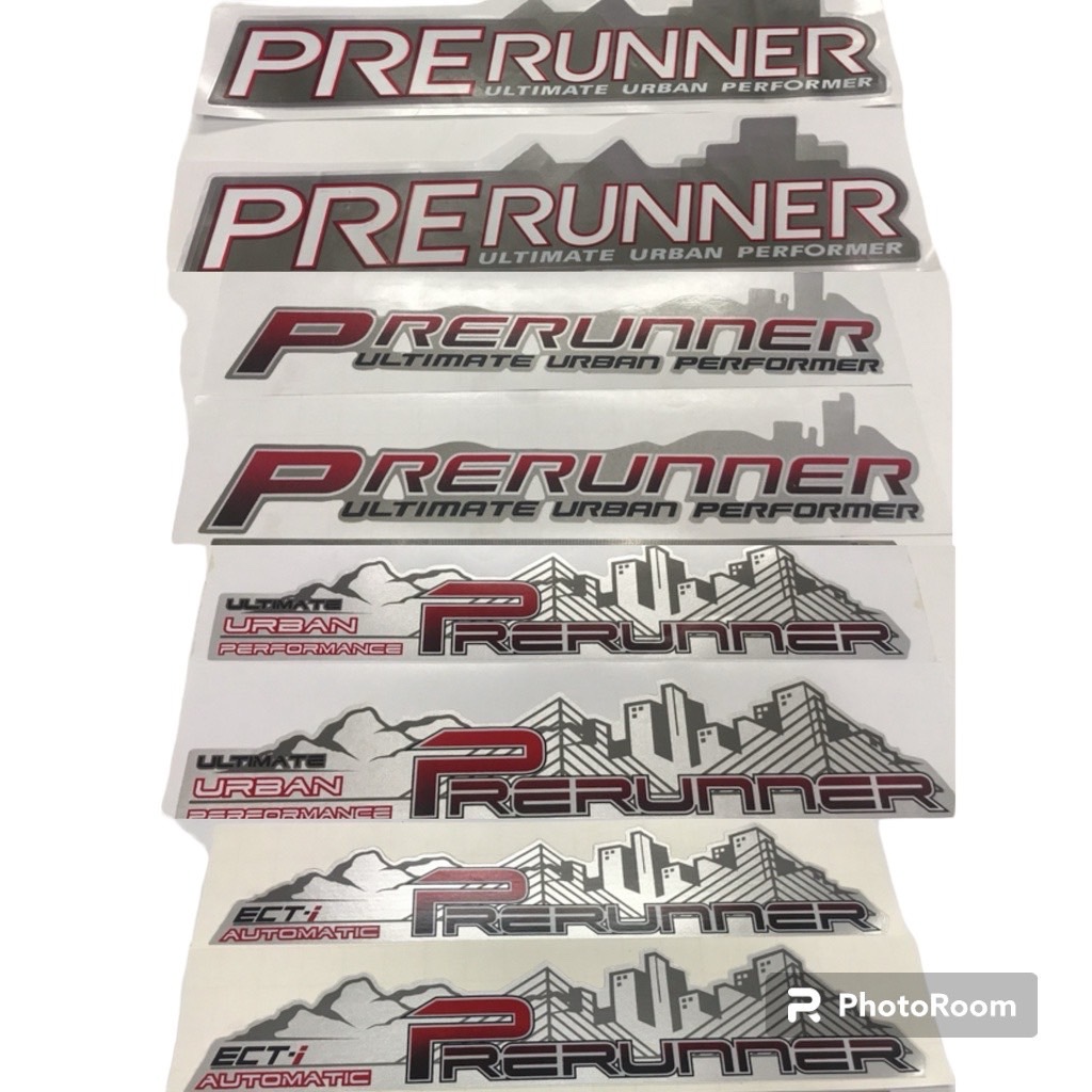 PRERUNNER สติ๊กเกอร์ งาน สกรีน ท้าย รถ กระบะ TOYOTA VIGO โตโยต้า วีโก้ พรีรันเนอร์ ทุกรุ่น ทุกปี