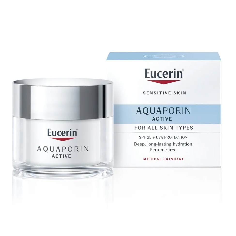 Eucerin AQUAporin Face Day Care Cream SPF25 UVA/UVB 50 ML ยูเซอริน ครีมบำรุงผิวหน้า 50 มล. [EXP 2026-10]