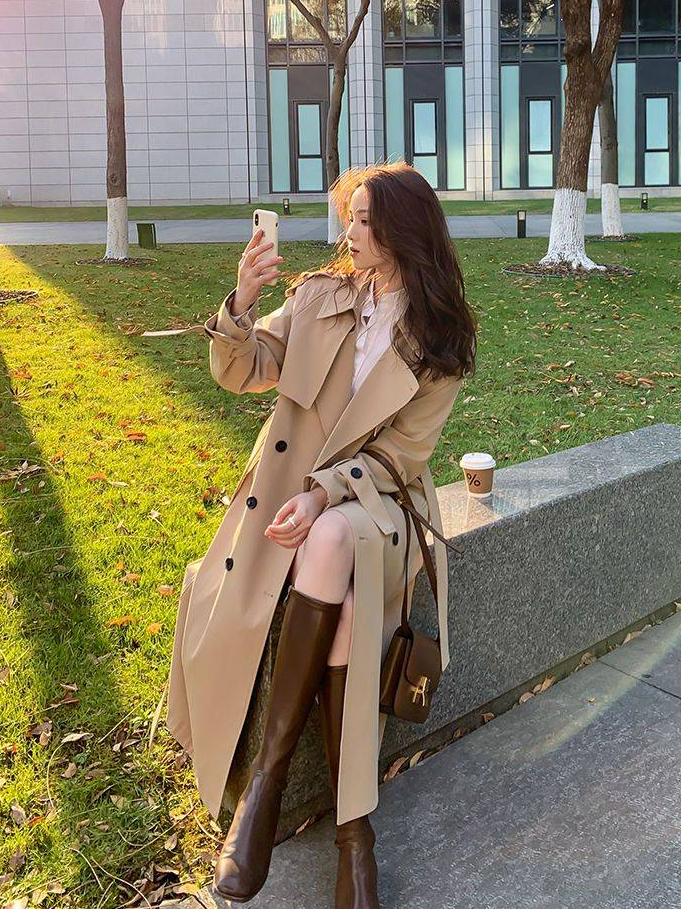 เสื้อโค้ทสูท เสื้อเทรนช์โค้ทกระดุมสองแถว สูทยาว งานดีผ้าหนา ทรงสวย by lukmee716