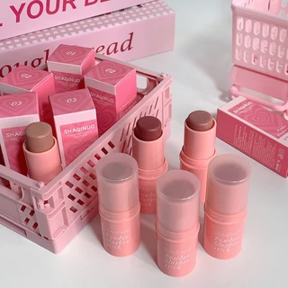 SHAQINUO บลัชออนติด ครีมสีสวย บรัชออน ปัดแก้ม อิ่มตัวตามธรรมชาติ เนื้อดี สีสวย สามมิติ ติทนนาน กันน้ำ