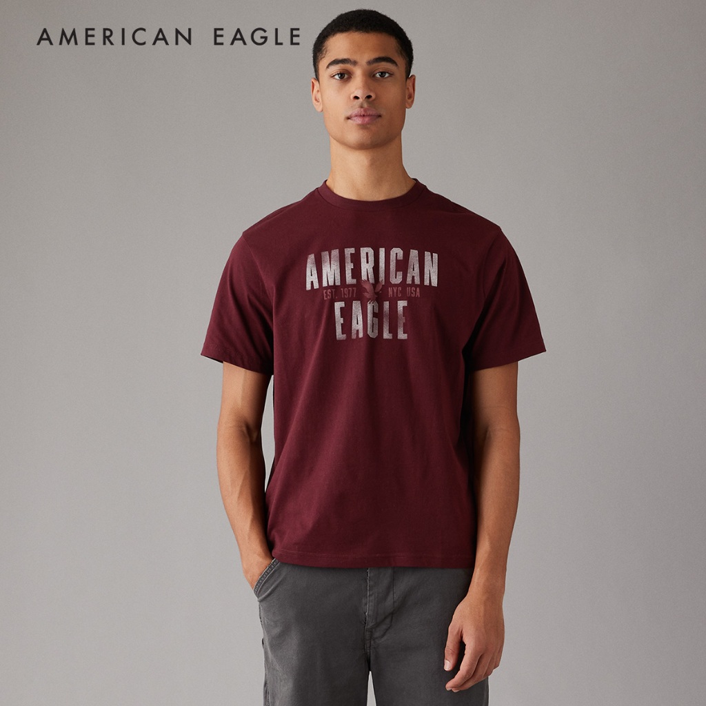 American Eagle Logo Graphic T-Shirt เสื้อยืด ผู้ชาย โลโก้ กราฟฟิค (NMTS 017-3437-613)