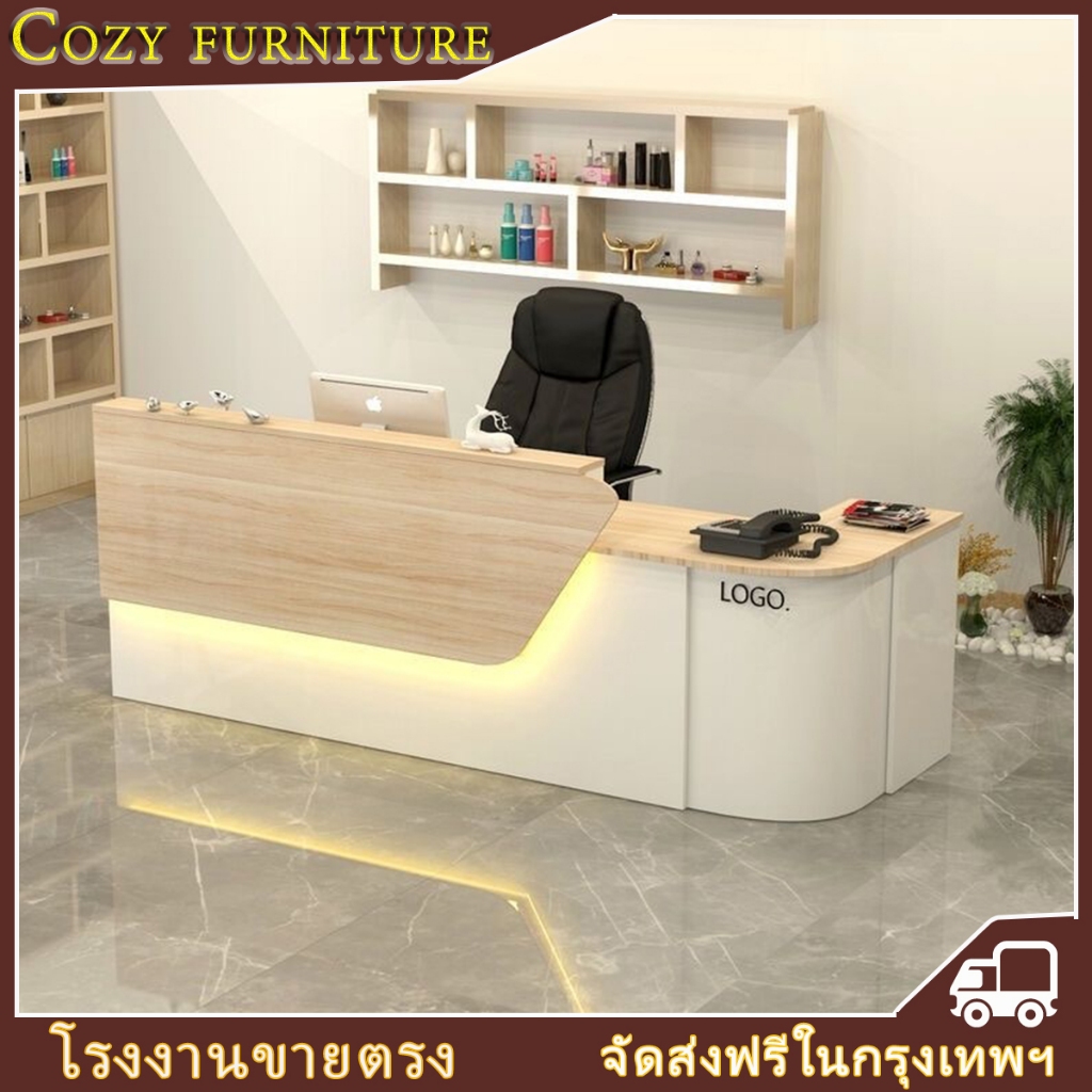 โต๊ะรับแขก โต๊ะแคชเชียร์ เคาน์เตอร์ บาร์กาแฟ กว้าง 60 ซม. สูง 100 ซม. ความยาวสามารถปรับแต่งได้