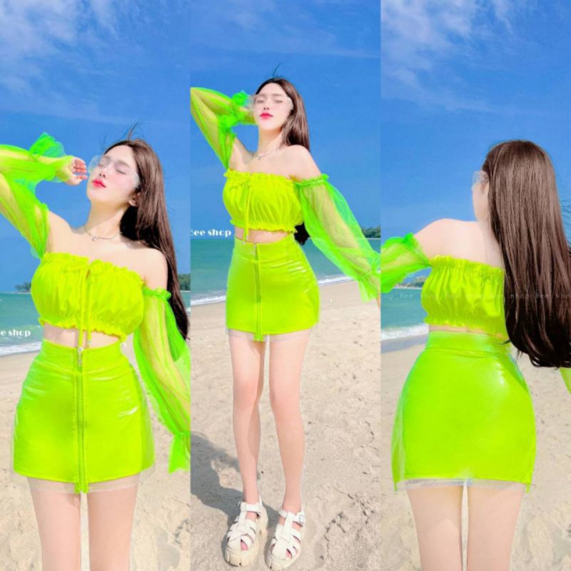 เสื้อครอปแขนยาวสาวอวบ ผ้าดีมาก477.T