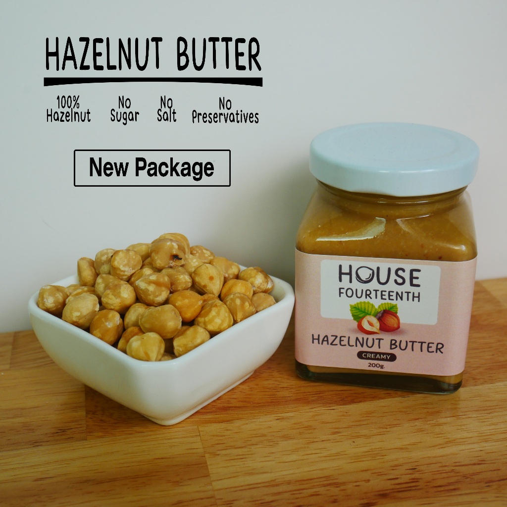 เนยถั่ว คลีน/คีโต ถั่วฮาเซลนัท 100% (Hazelnut Butter) House Fourteenth