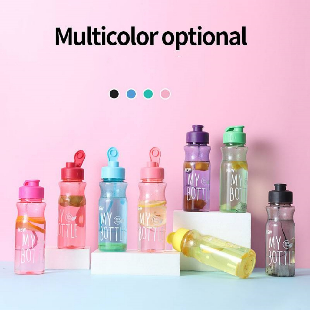 ขวดน้ำพลาสติก คละสี กระบอกใส่น้ำ 550 ml/ราคาถูก