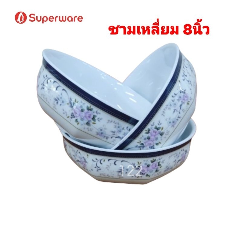ชามเหลี่ยม 8 นิ้วจำนวน 3 ชิ้นลายลิตเติ้ลบู้ก้ของซุปเปอร์แวร์แท้ตรานกเพนกวินอุ่นอาหารในไมโครเวฟได้