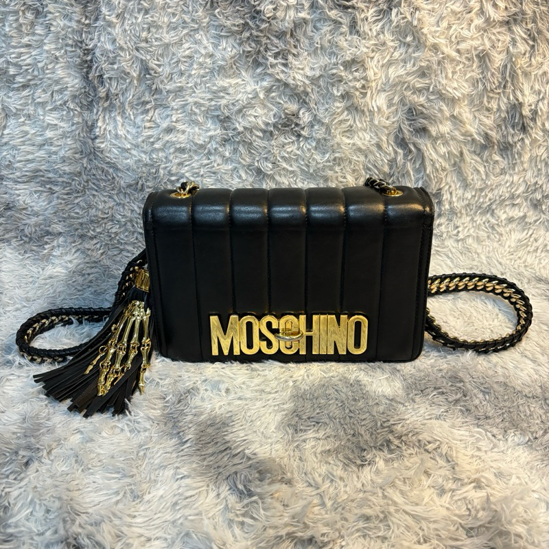 กระเป๋า Moschino Skeleton Hand Crossbody Bag in Black
