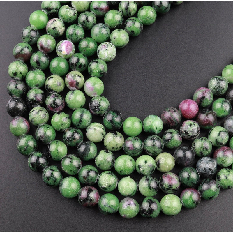 Natural Ruby Zoisite 4mm 6mm 8mm 10mm Round Beads 15.5" Strand