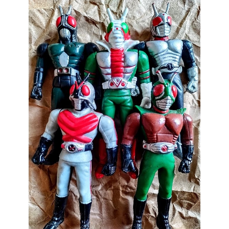 ***Kamen Rider มือ2*** คาเมนไรเดอร์ / ไอ้มดเเดงงาน 7-11 ปี 1999 มีปั๊มโลโก้ 7-11 ด้านหลังทุกตัว #งาน