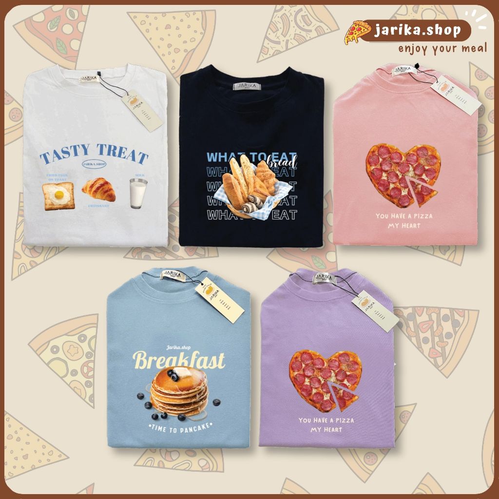 Jarikashop - เสื้อยืดลาย Enjoy your meal ( งานป้าย.. Jarika ) ( จ195 )