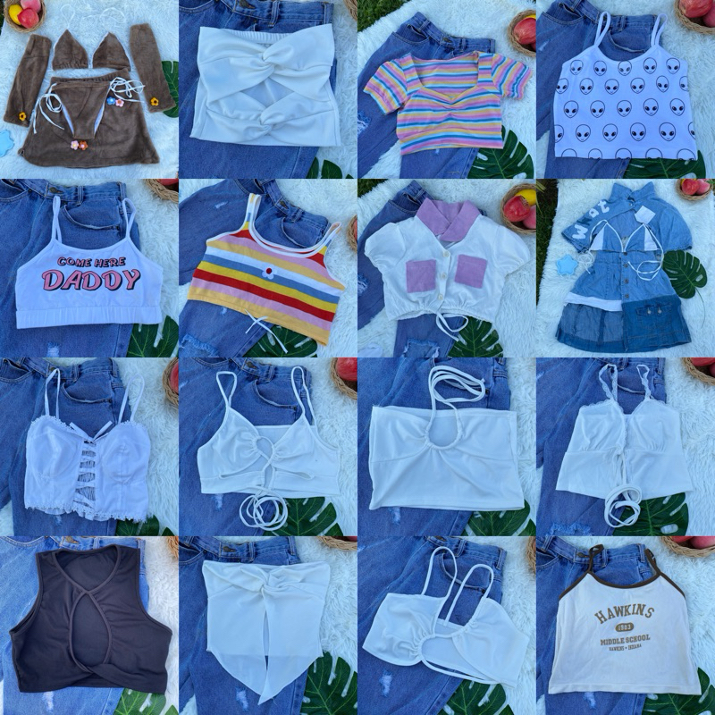 เสื้อผ้ามือ2 ส่งต่อ ครอป เกาะอก สายเดี่ยว เดรส ชุดเซต ชุดคอสเพลย์ คล้องคอ แฟชั่น บรา บิกินี่ y2k พร้อมส่ง ทยอยลงเรื่อยๆ