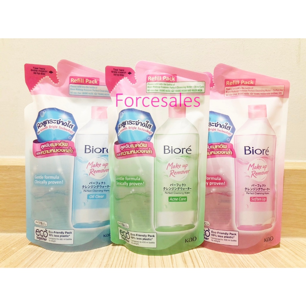 Biore บิโอเร คลีนซิ่ง วอเตอร์ แอคเน่ แคร์ ถุงเติม 250 มล Biore Perfect Cleansing Water Acne Refill 2