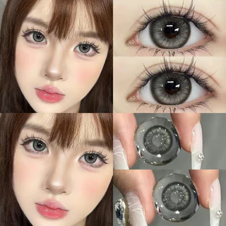 Midroo คอนแทคเลนส์สีกรองแสงคอนเทค Thai Tea Gray/Black เลนส์บิ๊กอาย-14.5mm