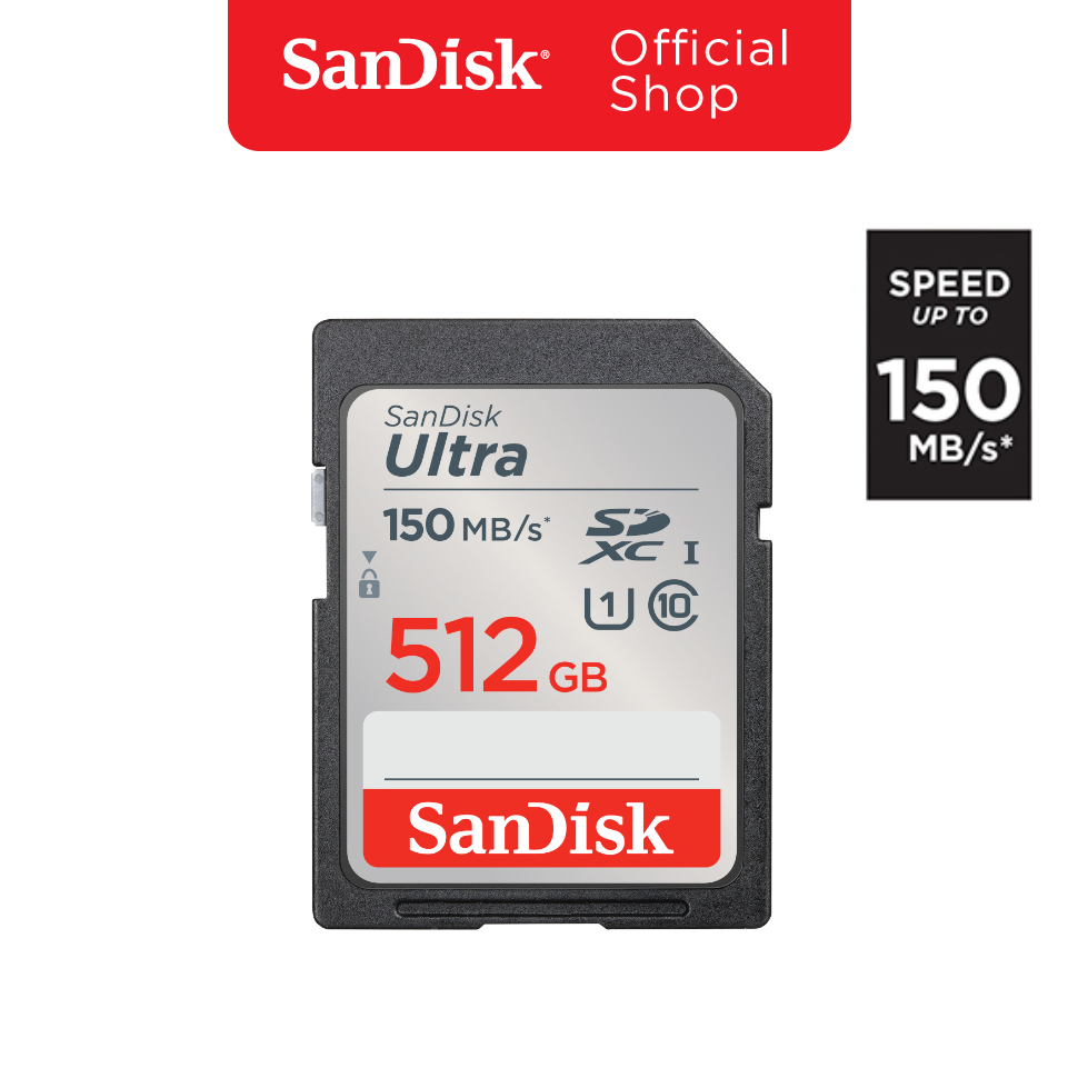 SanDisk Ultra SD Card 512GB Class 10 Speed 150MB/s (SDSDUNC-512G-GN6IN, SD Card)