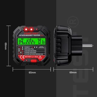 【มาถึงภายใน 3 วัน】HABOTEST HT107T HT107B Socket Tester เครื่องตรวจเช็คเต้ารับไฟฟ้า RCDเช็คการต่อสายเต้ารับไฟฟ้า