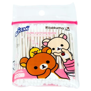 JAXX - Pure Cotton Bud 100 Purest Small Bud (2Pcs/Packs) แจ็กซ์คอตตอนบัด ลายริลัคคุมะ รุ่นหัวเล็ก100ก้าน (2ห่อ/แพ็ค)