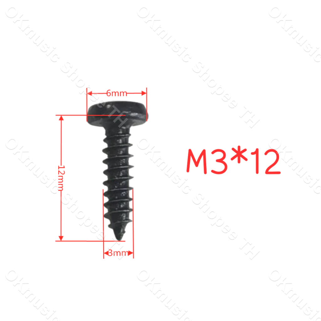 1pcs น็อตยึดดอกลำโพง ไซส์ M3*12mm M3.5*20mm M3.5*25mm สกรูยิงลำโพง หัวร่ม ชุบดำอย่างดี ไม่ขึ้นสนิม น็อตสกรู เกลียวปล่อย thumbnail 3