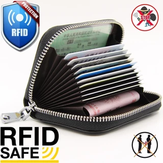 ผู้ถือบัตรป้องกัน RFID กระเป๋าเงินบัตรเครดิต PU กระเป่าเก็บบัตร กระเป๋าบัตร การ์ด บัตรเครดิต ATM RFID การปิดกั้นกระเป๋าส