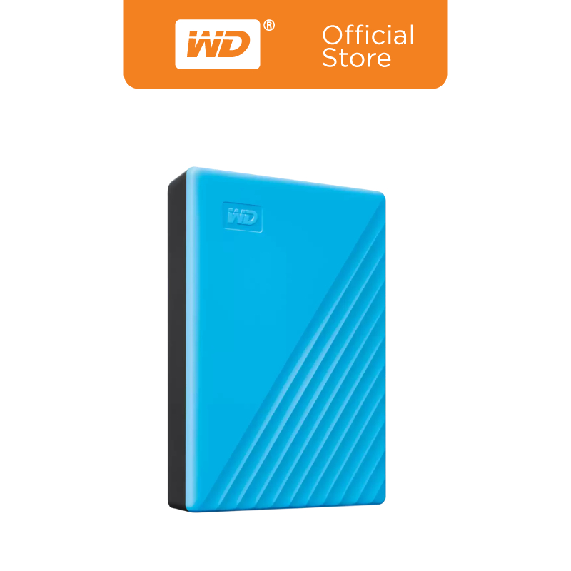 Western Digital HDD 5 TBExternal Harddisk ฮาร์ดดิสพกพา รุ่น My Passport ความจุ  5 TBUSB 3.2 Gen 1BLUE
