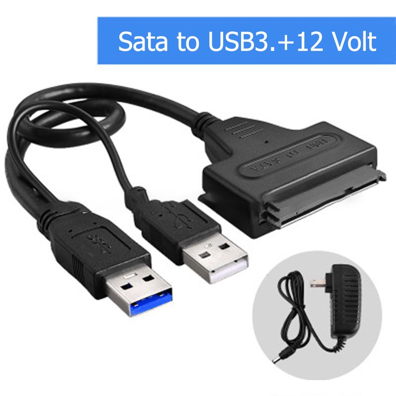 สาย Sata to USB3.0 เสียบ HDD Sata ได้ทุกขนาด ทุกยี่ห้อ เพื่อนำข้อมูลออกมาใช้ แถมAdapter จ่ายไฟ 1 ตัว