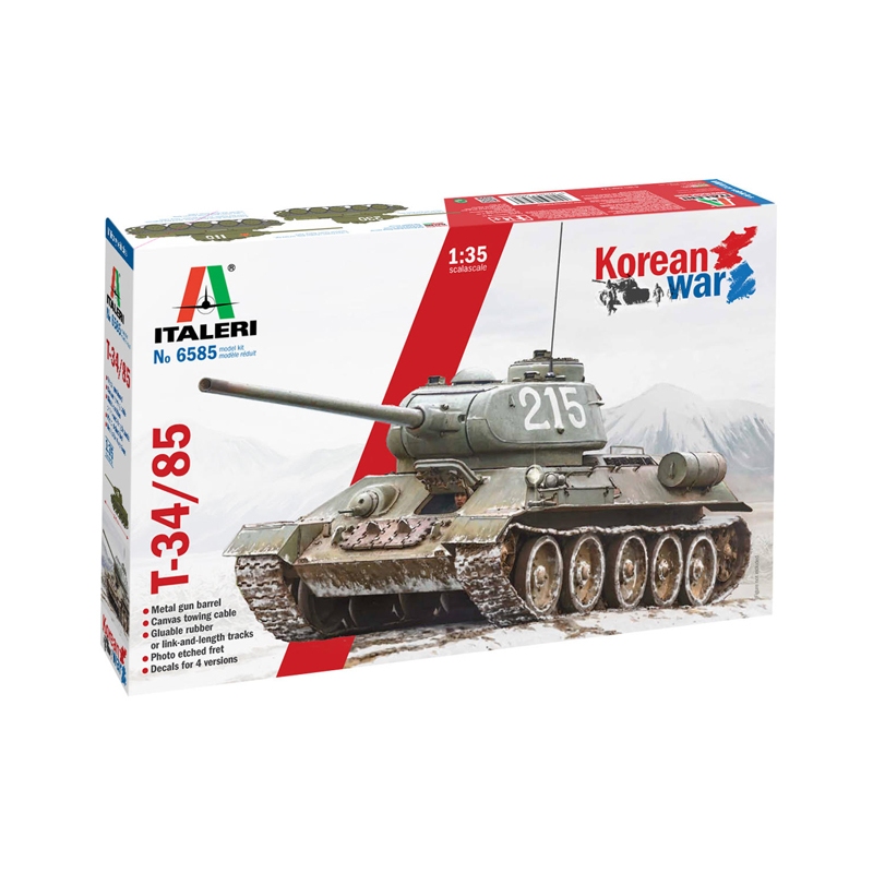 พลาสติก โมเดล ประกอบ ITALERI สเกล 1/35 T-34/85 Korean War (6585)