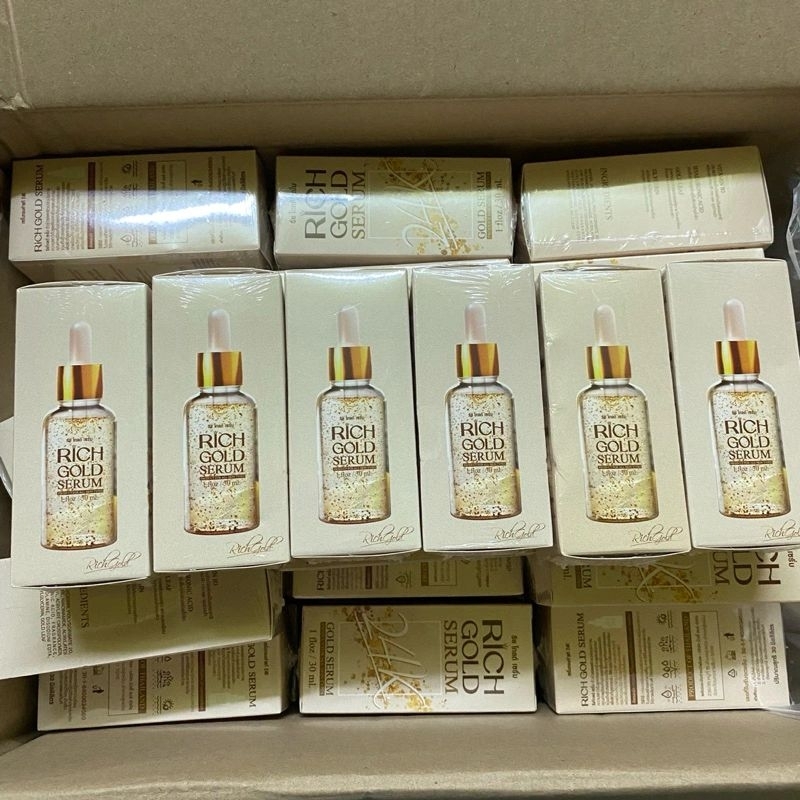 6 ขวด ริชโกลด์ เซรั่ม บำรุงหน้า กระ ฝ้า หมองคล้ำ กู้หน้า Rich gold face serum 30ml