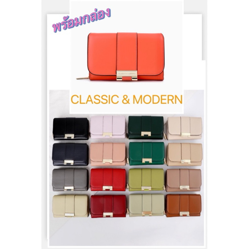 พร้อมส่ง !!!กระเป๋าสตางค์ CLASSIC&MODERN กระเป๋าสตางค์ผู้หญิงใบกลาง 3พับ ซิปล็อคสไตล์เกาหลี สินค้าพร้อมกล่อง 2701-051