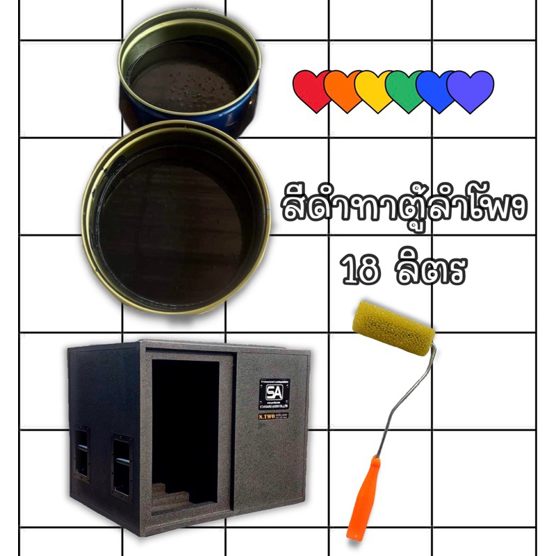 สีดำทาและพ่นตู้ลำโพง 18 ลิตร