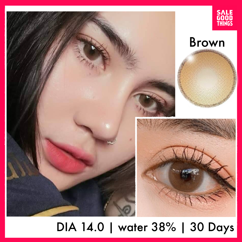คอนแทคเลนส์ Noey Brown สีน้ำตาล มินิ สายตาปกติ สายตาสั้น Wink