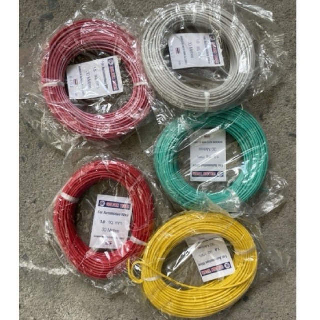 [สายเต็ม] สายไฟรถยนต์ 0.5-6.0 sqmm แบบสายอ่อน ยี่ห้อ GoldenTiger ทองแดงแท้เต็มเส้น
