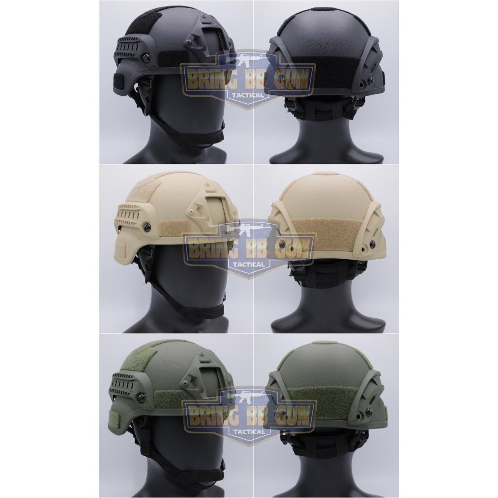 BR2 หมวก Mich รุ่นMich 2000 (ACH Mich 2000 Helmet) ● น้ำหนัก : 870 กรัม ● ขนาด : กว้าง 26 cm. ยาว 19 cm. BR2