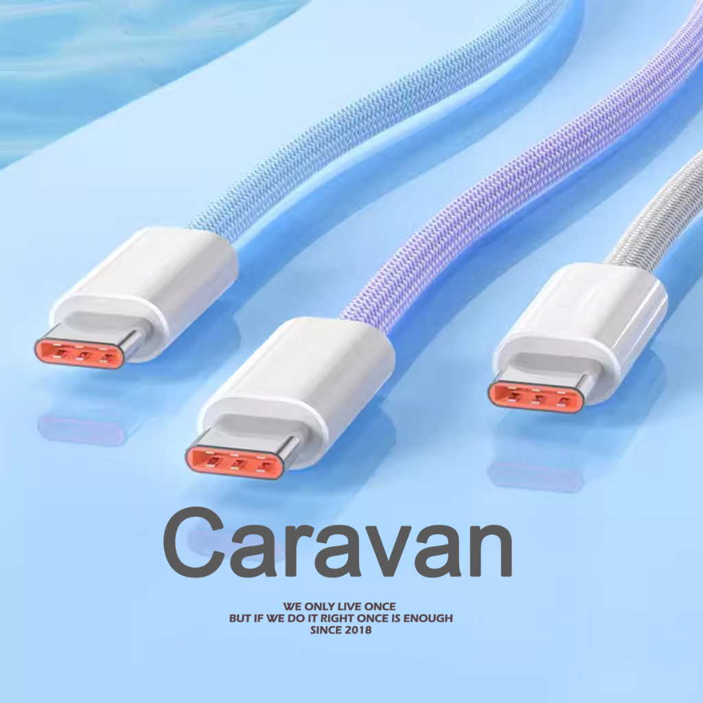 Caravan Crew cable for ไอโฟน micro type-c สายชาร์จเร็ว  (1m 2m)