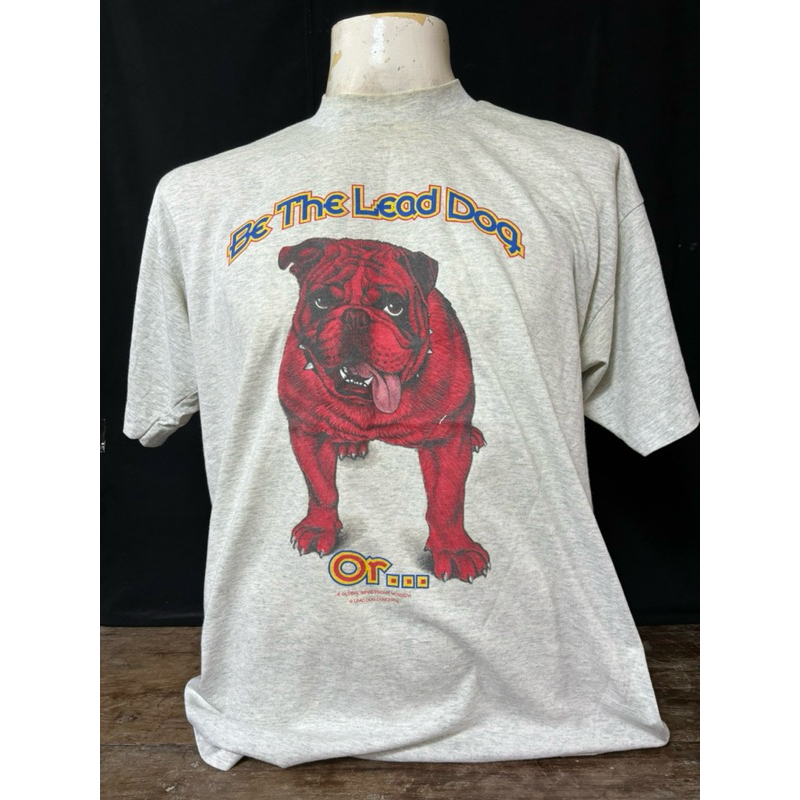 เสื้อลายหมาแดงลายทะลุสวยๆยุค 90s ไซร์ XL