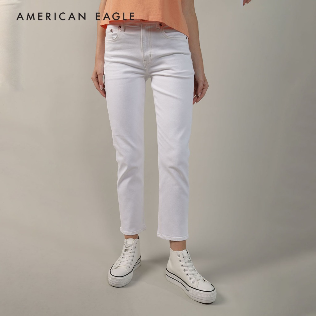 American Eagle Stretch Super High-Waisted Ankle Straight Jean กางเกง ยีนส์ ผู้หญิง แองเคิล สเตรท (WSV 043-4969-100)